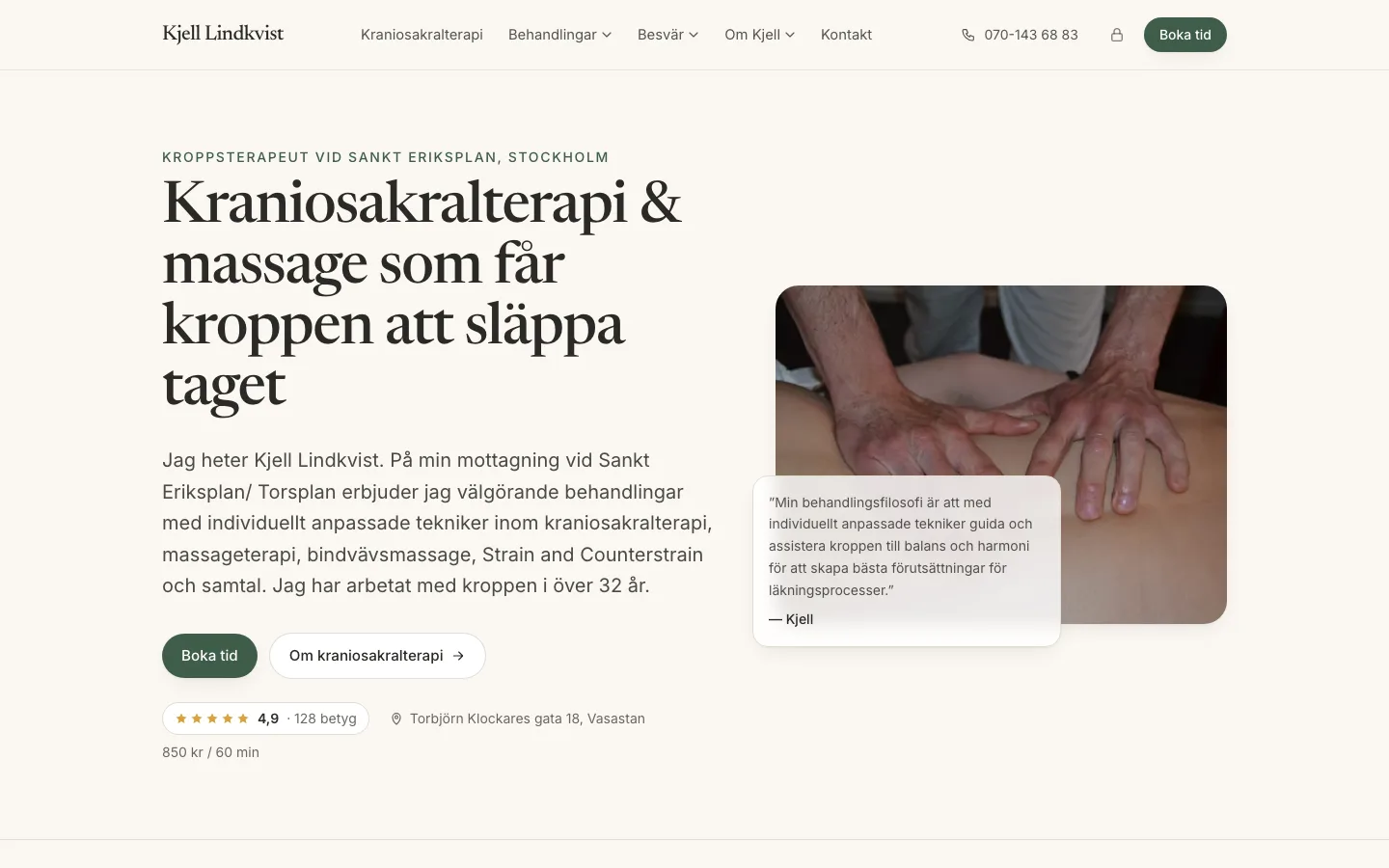 Kroppsterapeut Kjell Lindkvist